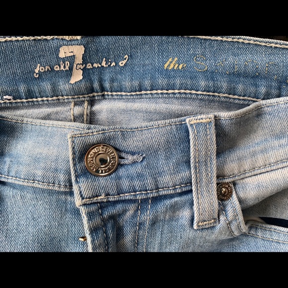 7 for all mankind jeans skinny jeans light wash - Picture 3 of 4